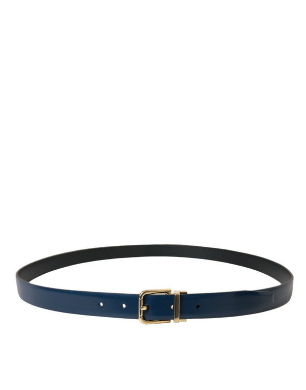 Ceinture en cuir de veau bleu élégant