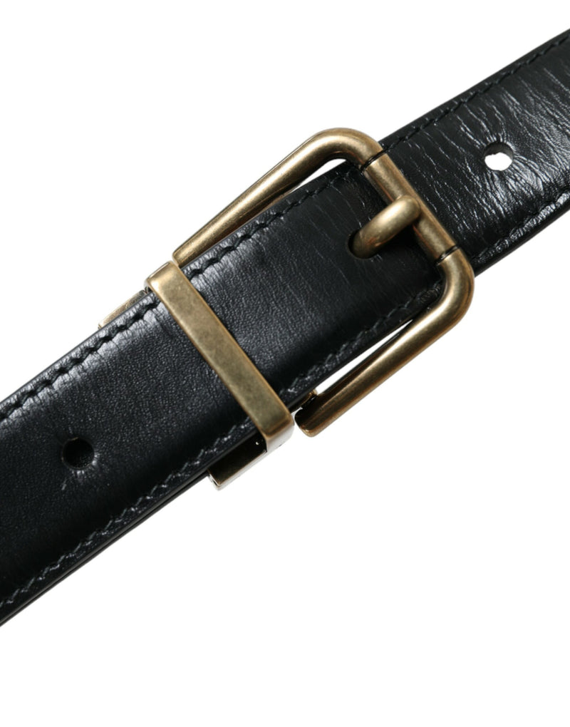 Elegant Black Calf Leather Belt