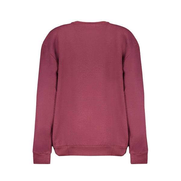 Purple Fleece Crew Neck Felpa con stampa logo