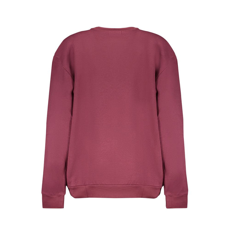 Purple Fleece Crew Neck Felpa con stampa logo