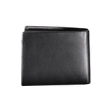 Elegante portafoglio bifold in pelle nera