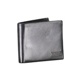 Elegante portafoglio bifold in pelle nera