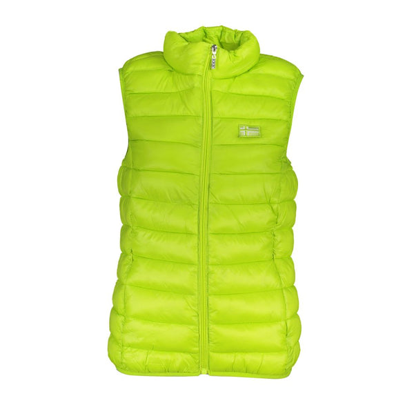 Sleek Sleeveless Green Jacket