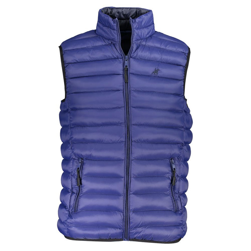 Schlanke ärmelloses blaue Jacke