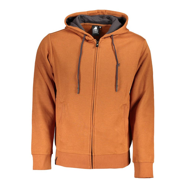 Klassisches Zip -Sweatshirt mit Kapuze in Braun