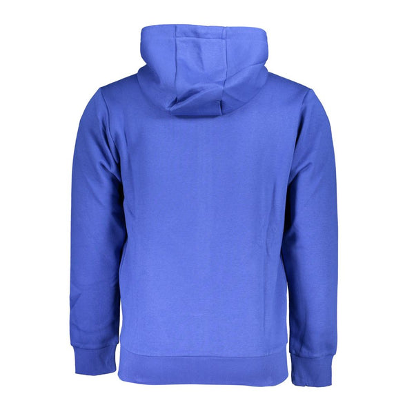 Elegante sudadera con cremallera con capucha en azul