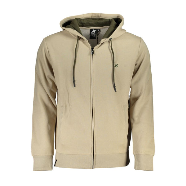 Maglione zip con cappuccio beige chic