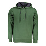 Elegante sudadera con capucha verde con bordado