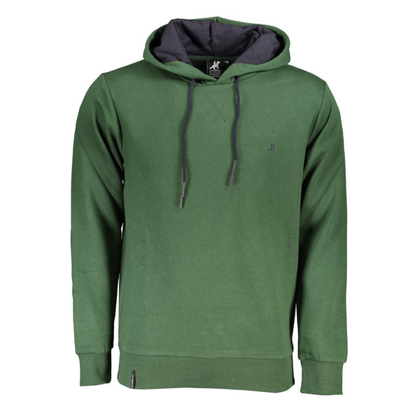 Elegantes grüne Kapuzen -Sweatshirt mit Stickerei