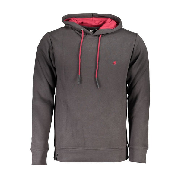 Sudadera con capucha gris elegante con detalles de bordado