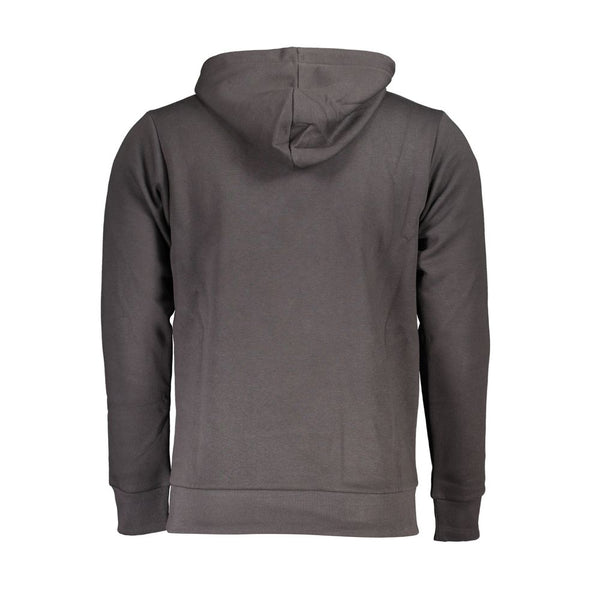 Chic Grey Hooded Sweatshirt mit Stickdetails