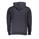 Blaues Kapuzen -Sweatshirt mit Stickerei