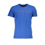 Chic Crew Neck Logo Tee en bleu cobalt