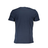 Elegant Blue Crew Hals Baumwoll -T -Shirt