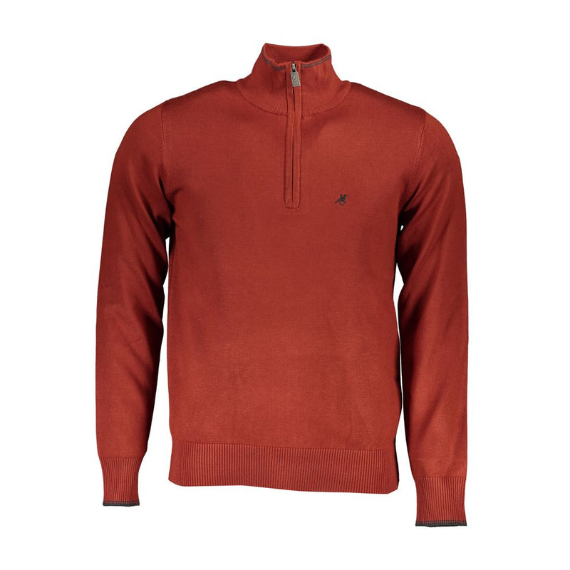 Bronze halb Zip bestickter Pullover