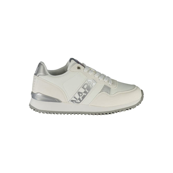 Sneaker chic-up white lace-up con dettagli a contrasto