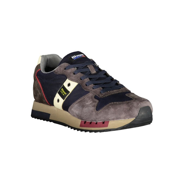 Sneaker eleganti blu designer con accenti di contrasto