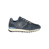 Sneaker sportive blu eleganti con dettaglio di lacci a contrasto