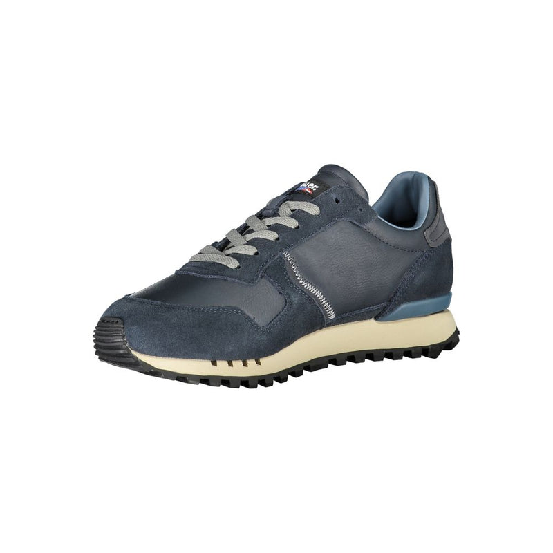 Sneaker sportive blu eleganti con dettaglio di lacci a contrasto