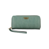 Chic Green Polyethylene Wallet with Multiple Compartments