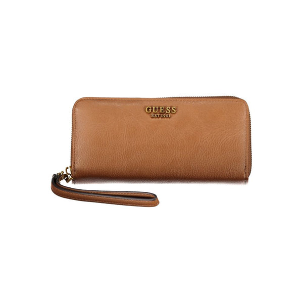 Elegant Brown Zip Wallet with Multiple Compartments