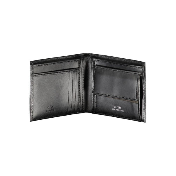 Chic Black Leder Dual-Kompartiment Brieftasche