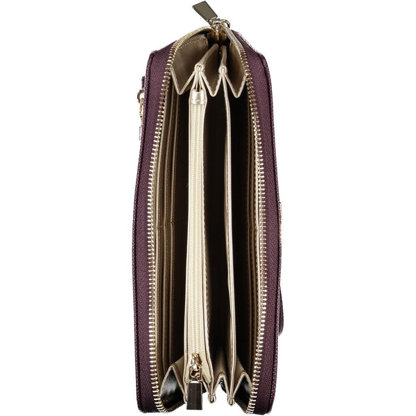 Elegant Purple Zip Closure Wallet with Logo Detail