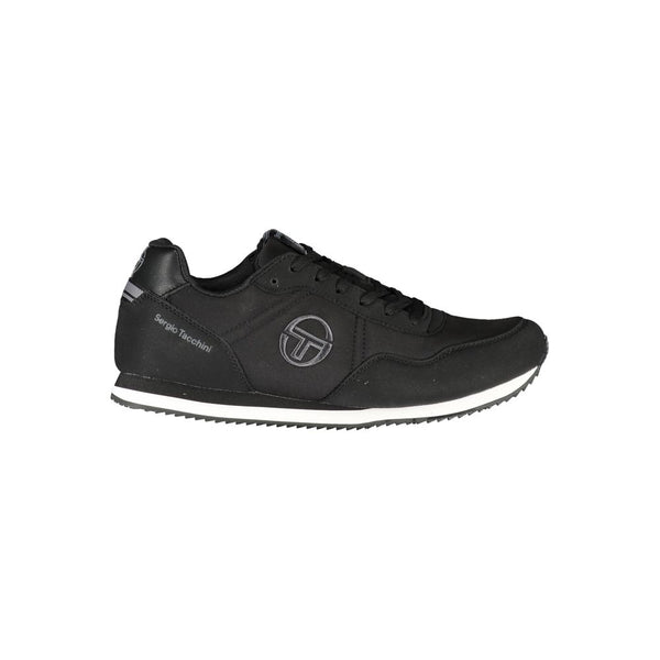 Eleganti sneaker ricamate nere con lacci