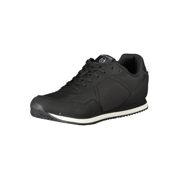 Eleganti sneaker ricamate nere con lacci