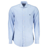 Elegant Light Blue Striped Cotton Shirt