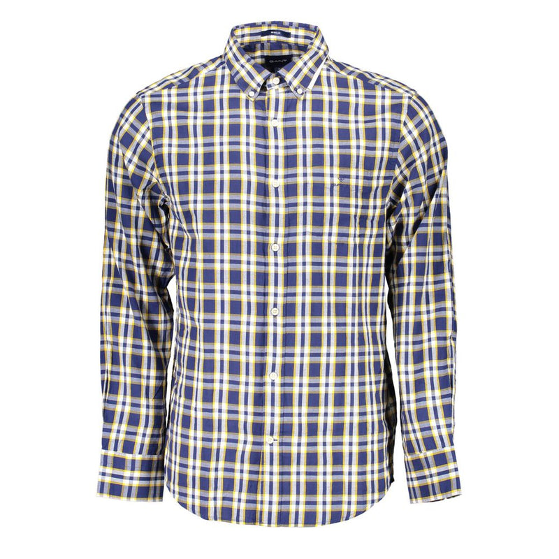 Elegantes Hemd aus blauem Baumwoll-Button-Down