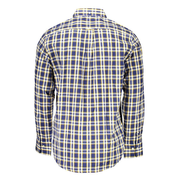 Chemise boutonnée en coton bleu élégant