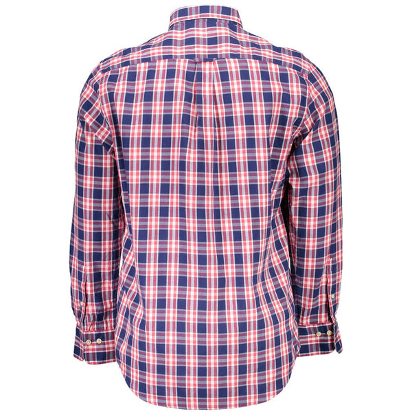 Chemise en coton bleu décontracté avec col boutonné