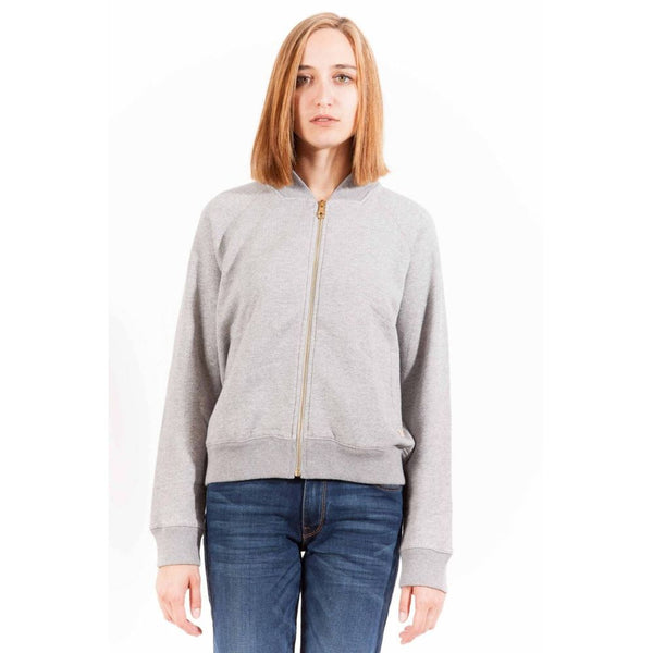 Chic Grey Reißverschlüsse Baumwoll -Sweatshirt mit Logo