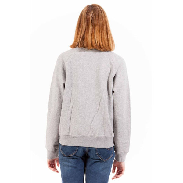 Chic Grey Reißverschlüsse Baumwoll -Sweatshirt mit Logo