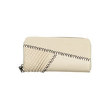 Billetera chic beige con acentos contrastantes