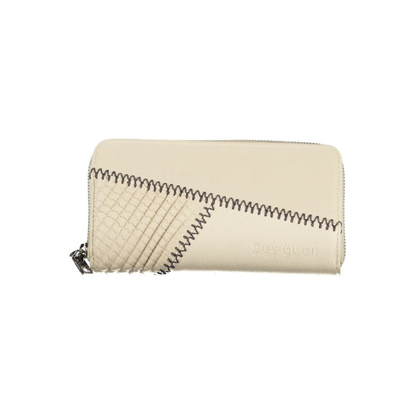 Billetera chic beige con acentos contrastantes