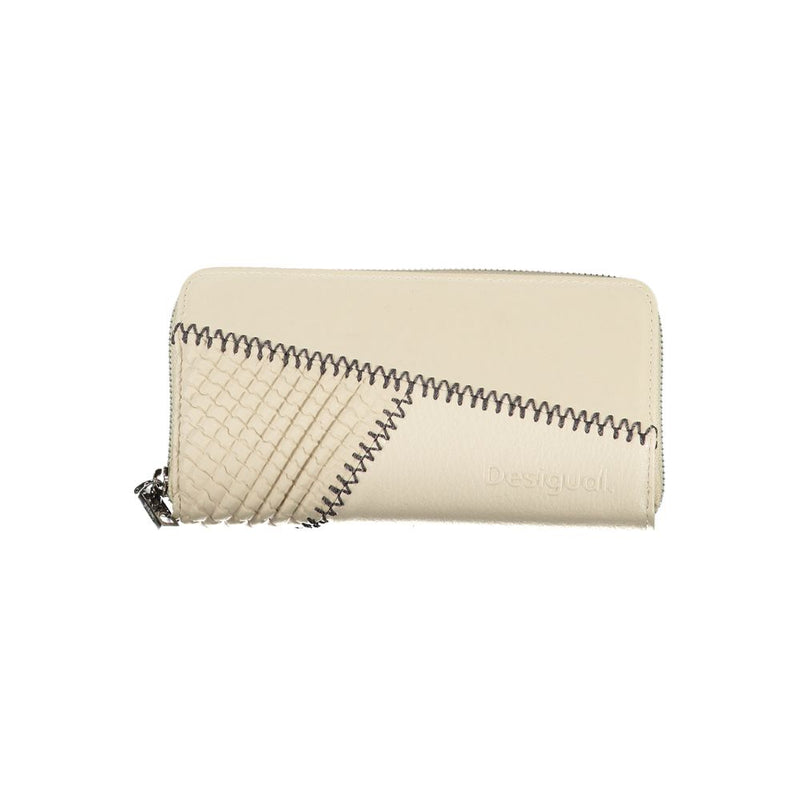 Billetera chic beige con acentos contrastantes