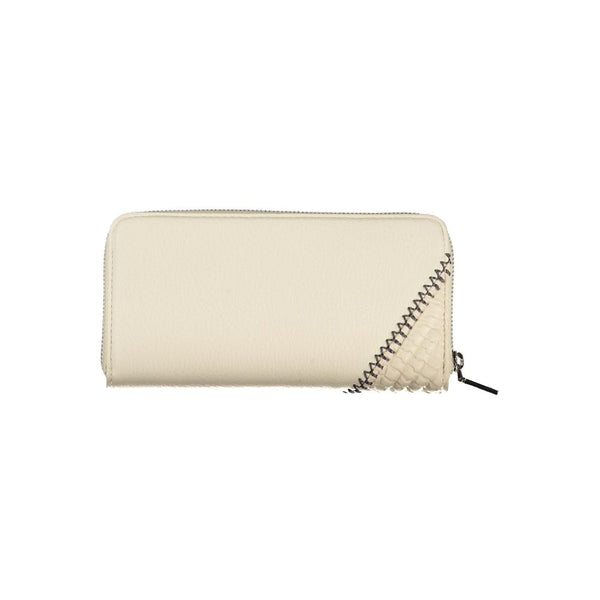 Billetera chic beige con acentos contrastantes