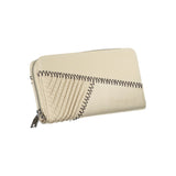 Billetera chic beige con acentos contrastantes