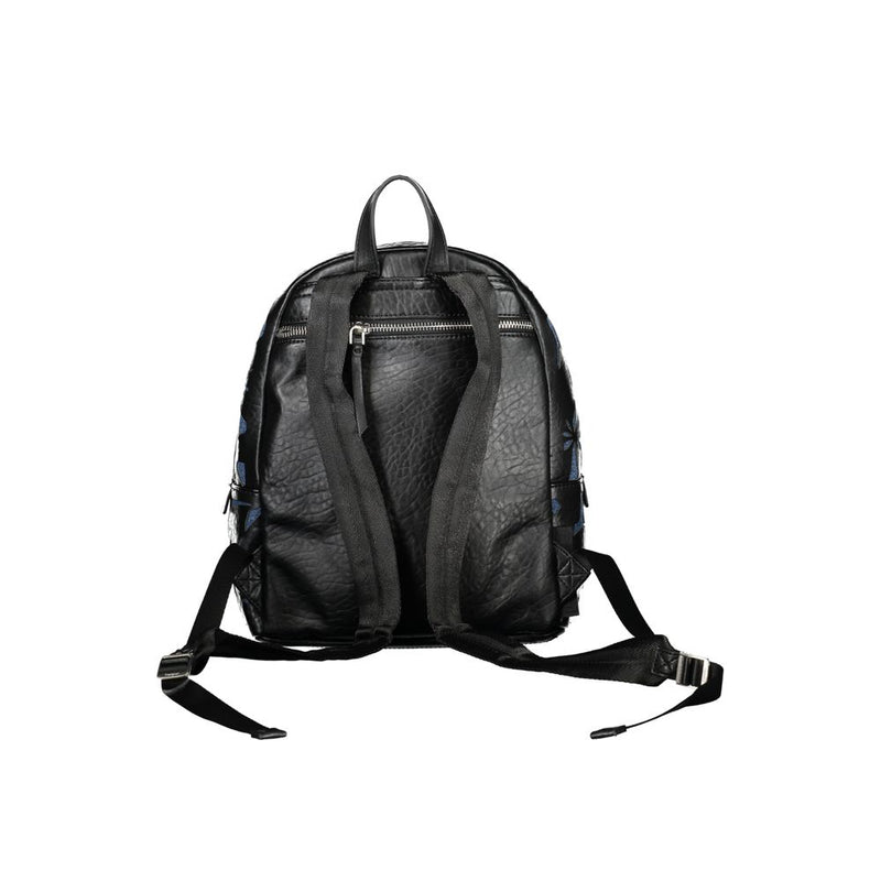 Chic Black Contrict Detail Backpack