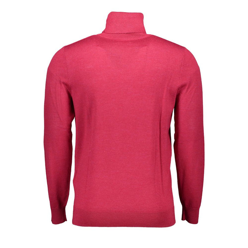 Pull à col roulé rose élégant en laine pure