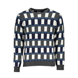 Chic Blue Woll-Blend Crew Neck-Pullover