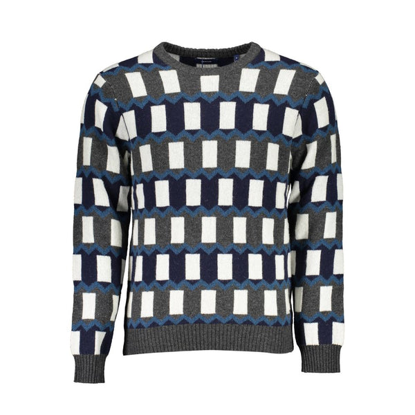 Chic Blue Woll-Blend Crew Neck-Pullover