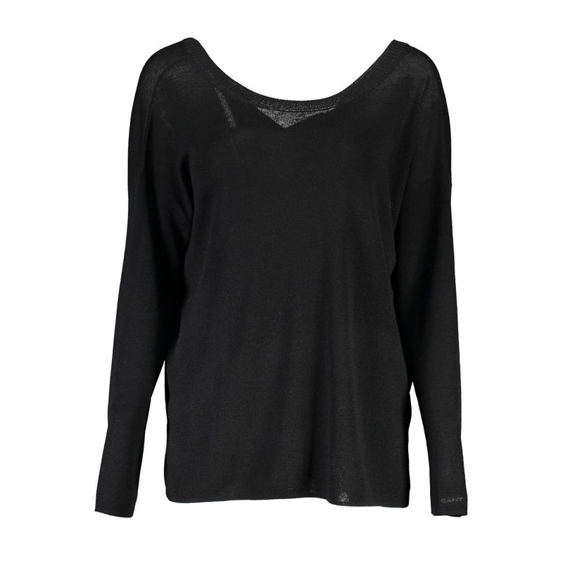 Pull en laine noir élégant avec cou rond