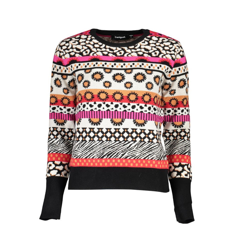 Chic Pink Contrast Crew Neckpullover