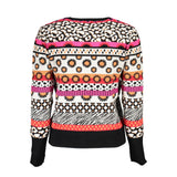 Chic Pink Contrast Crew Neck Sweater