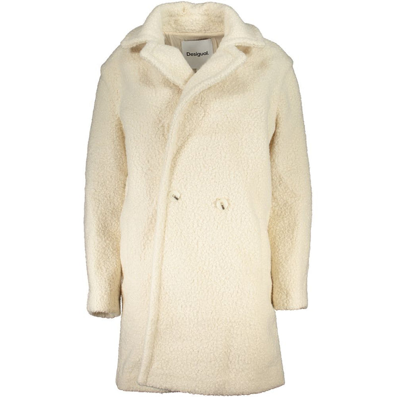 Elegante cappotto bianco a maniche lunghe