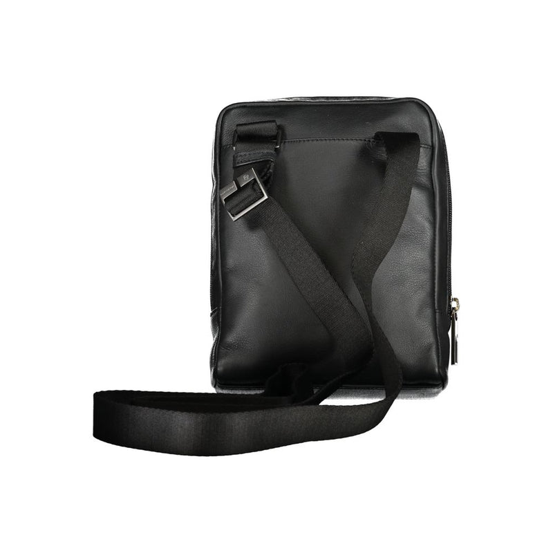 Elegante bolso de hombro de cuero negro