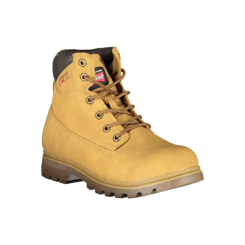 Bottes à lacets jaunes vibrantes avec détail du logo